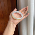 糯冰黄翡翡翠平安镯（56.5mm）（yc411293）