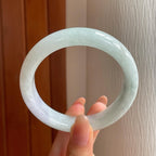 糯冰带色翡翠平安镯（59.5mm)（yc354251）