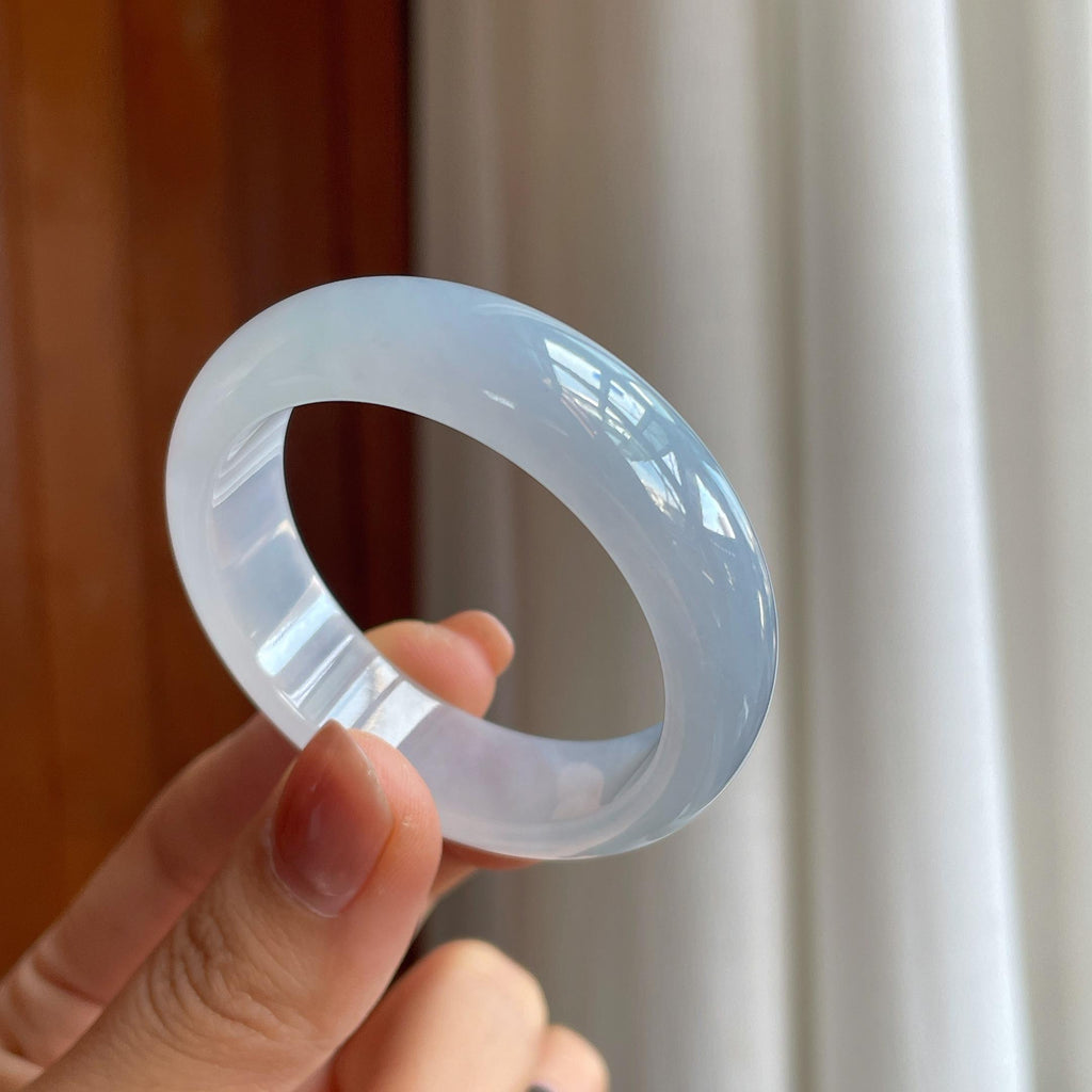 冰种淡紫底翡翠童镯（42mm)（yc286945）