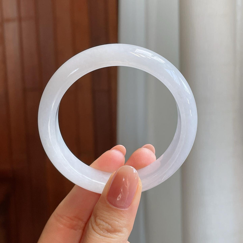糯冰种白月光翡翠平安镯（53.2mm)（yc322609）