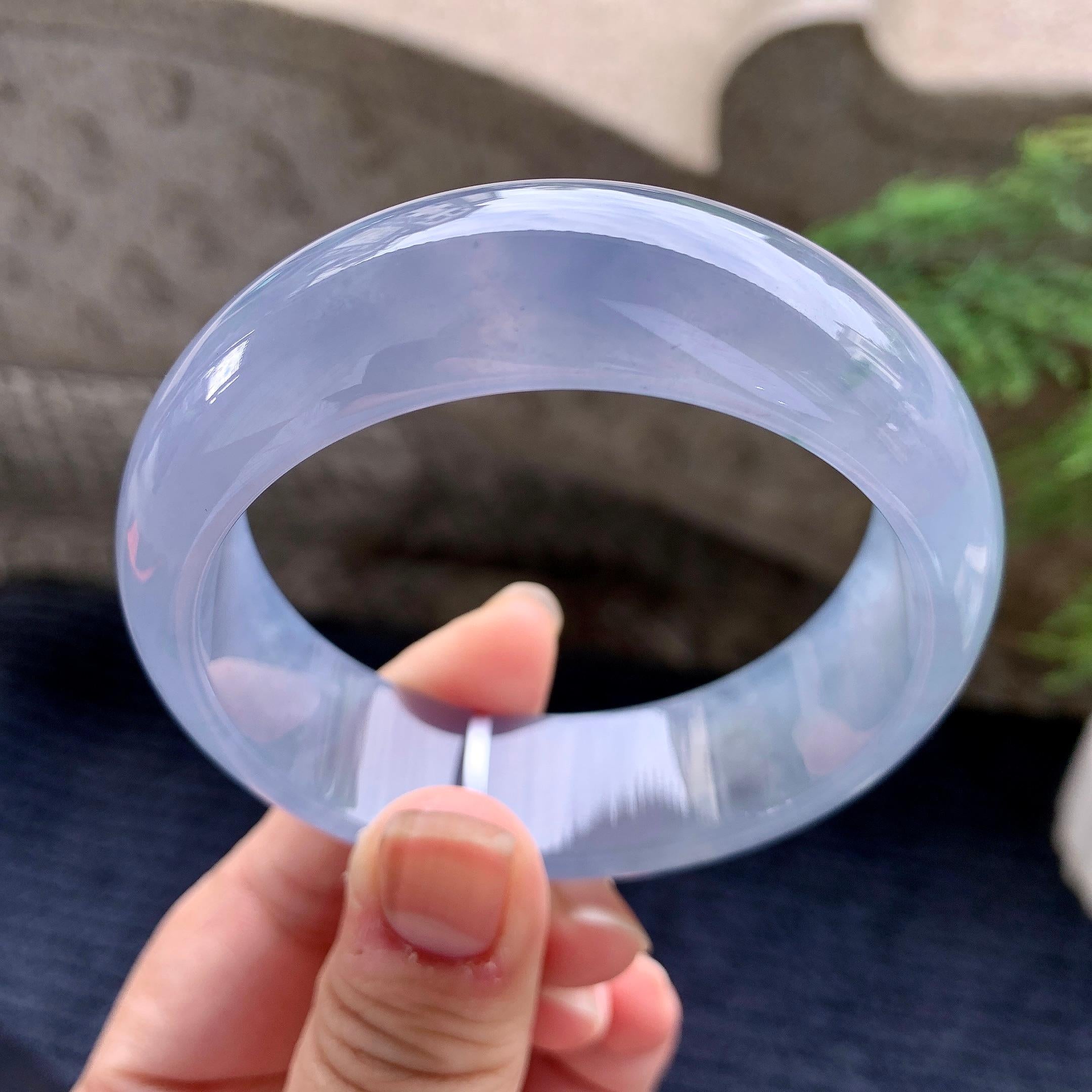 冰种紫罗兰宽版轮胎手镯（58.6mm）（yc252993）