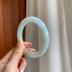 糯冰黄翡翡翠圆条手镯（58.6mm)（yc373896）