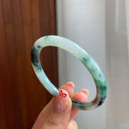 糯冰水墨花翡翠圆条手镯（54mm）（yc318585）