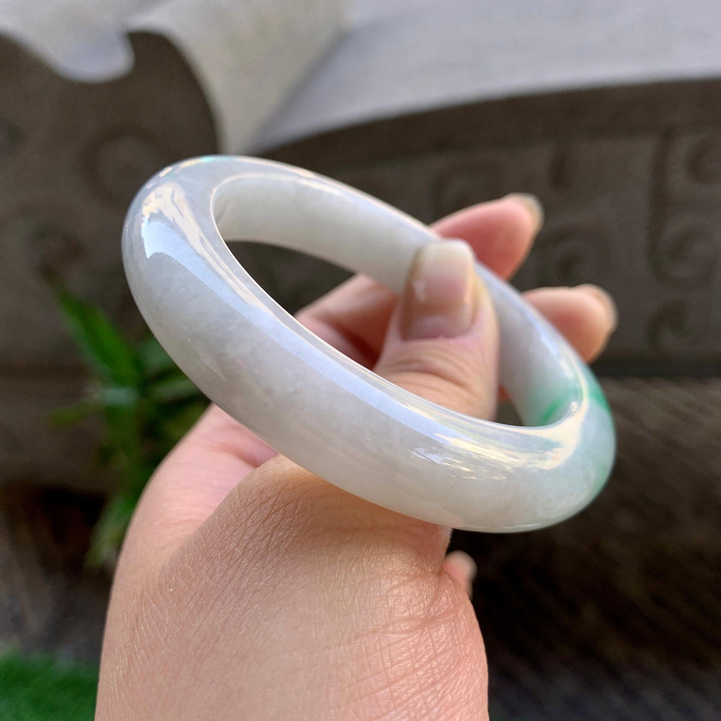 糯种白底青平安镯（52.7mm）（yc308178）