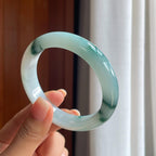 糯冰飘花翡翠平安镯（57.8mm）（yc389585）