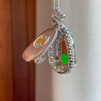 18k金镶冰种阳绿翡翠如意（yc381730）