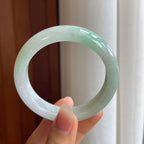 糯冰飘翠翡翠平安镯（54.7mm）（yc314042）