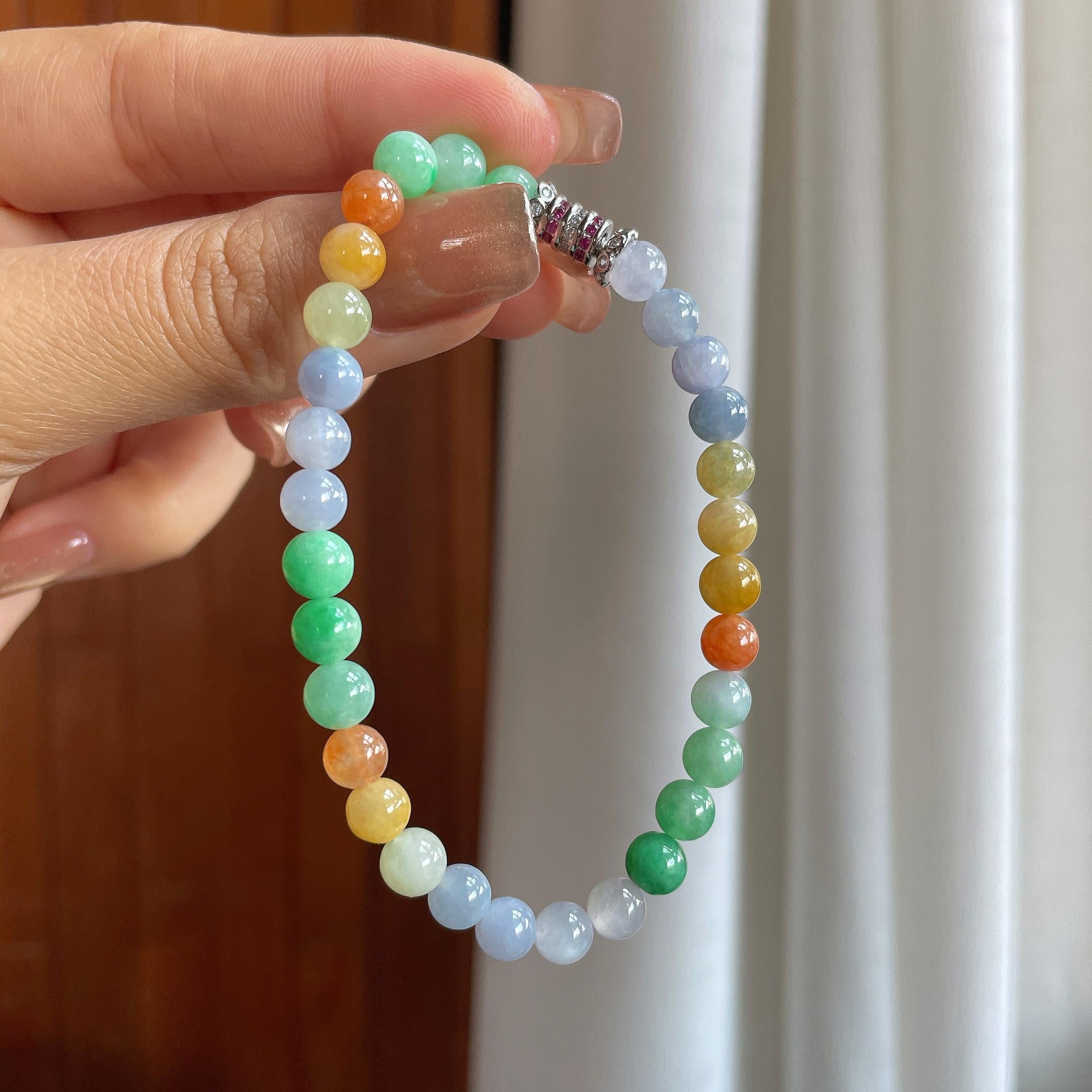 糯冰多宝翡翠珠串手串（yc363632）