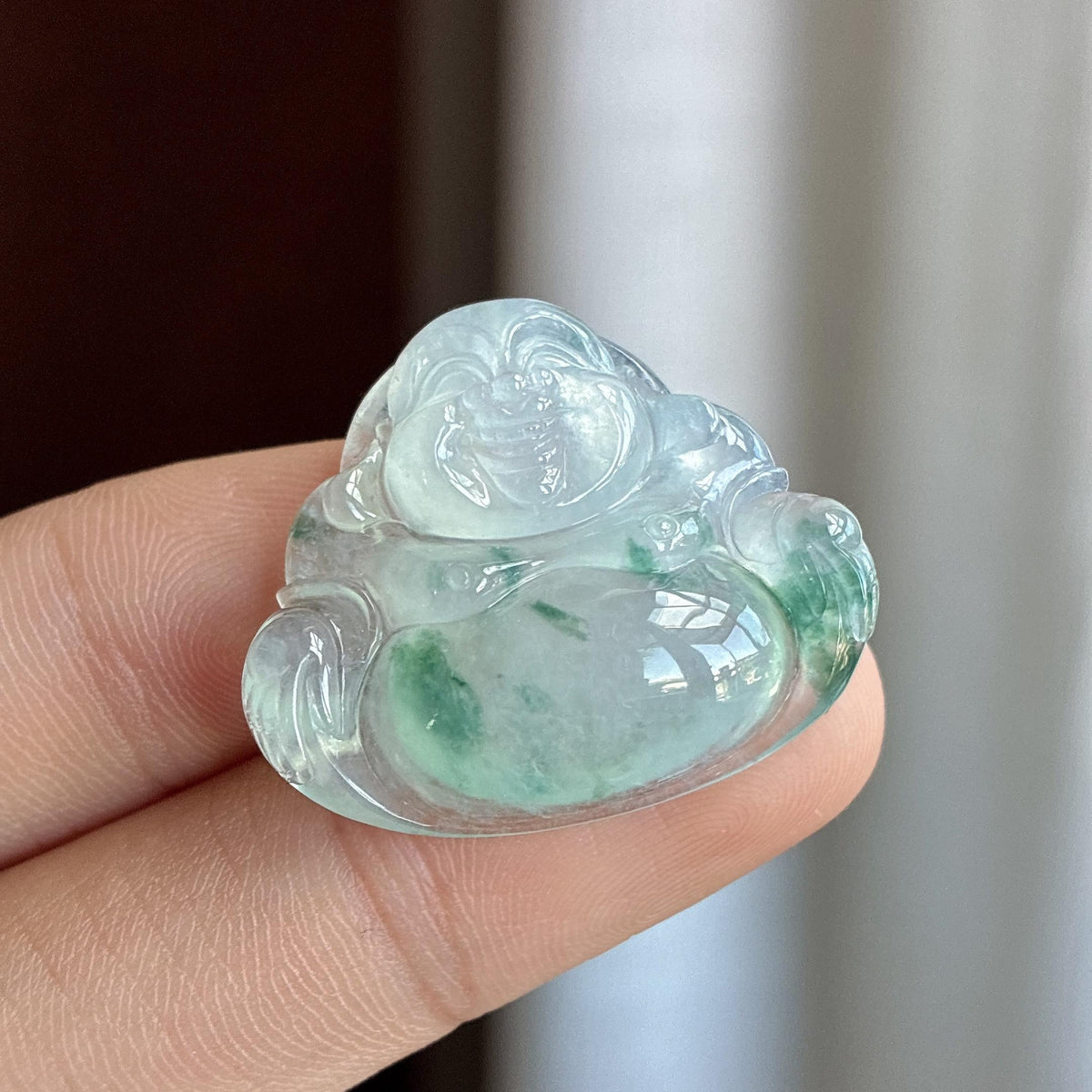 糯冰飘花玉佛挂件（yc749559）