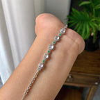 18k金钻镶冰种无色蛋面手链（yc215981）