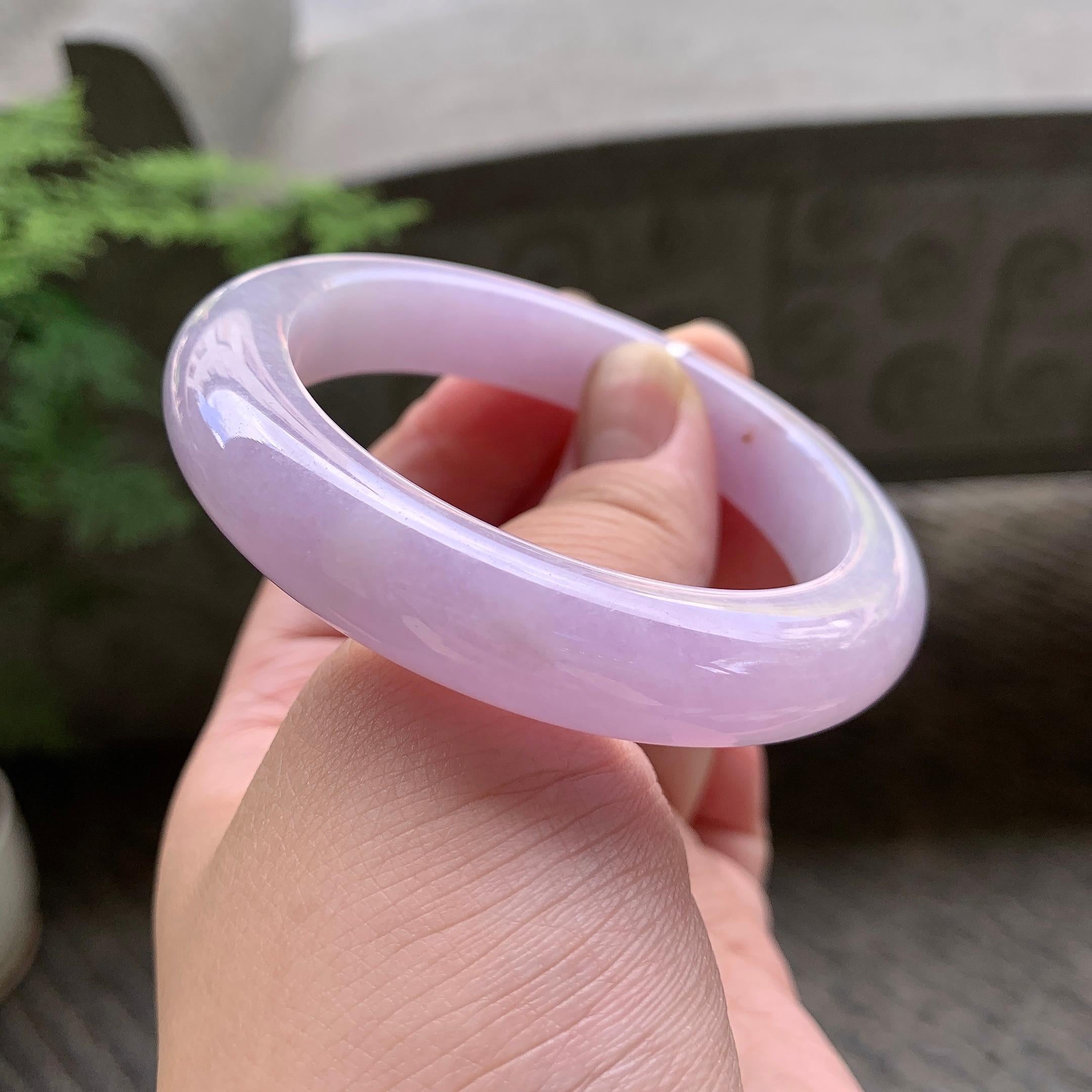 细糯种紫罗兰洒金平安镯（54.5mm）（yc202381）