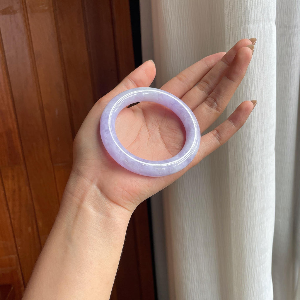 糯冰紫罗兰翡翠圆条手镯（54.6mm）（yc419568）