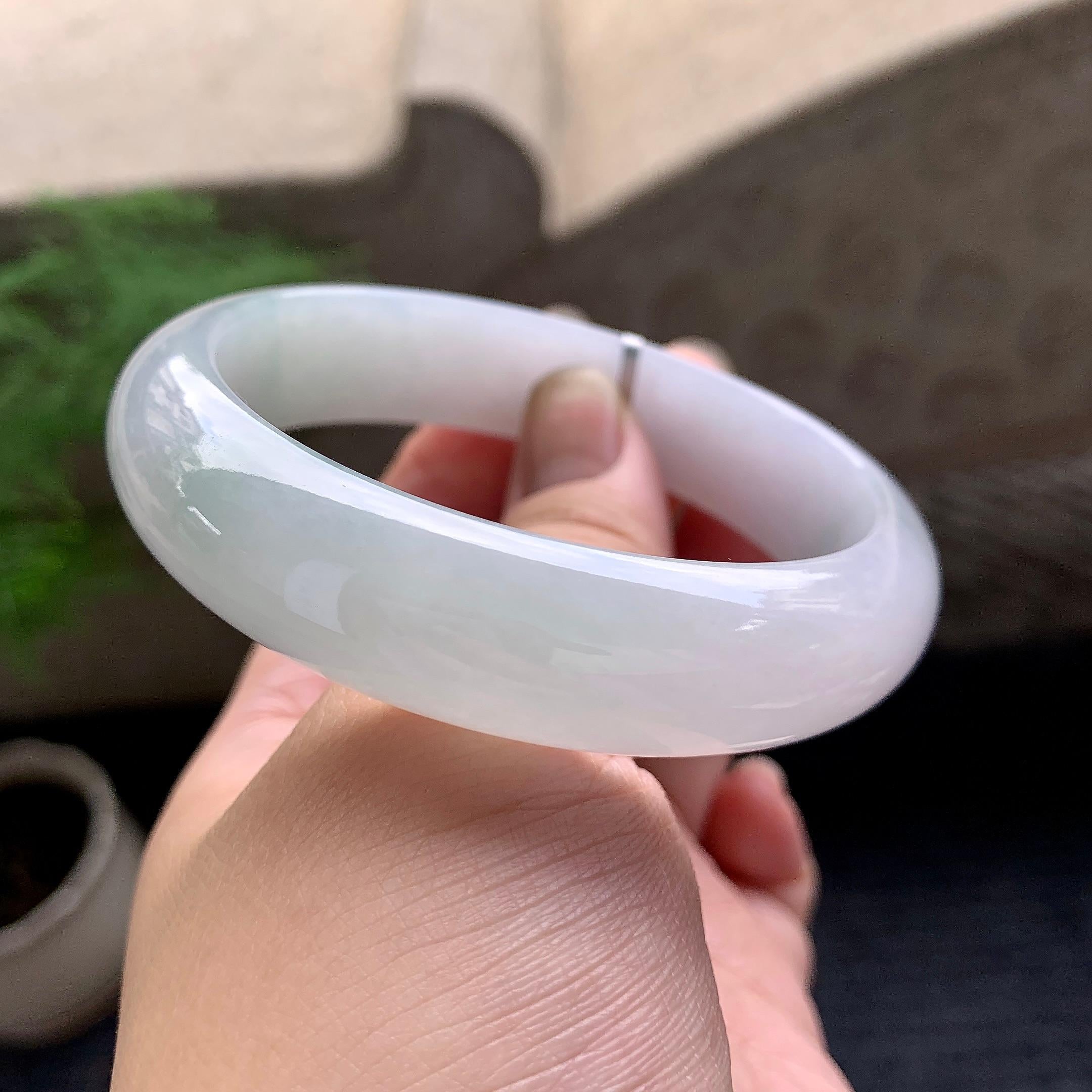 细糯种淡晴底宽版轮胎手镯（60.5mm）（yc195947）