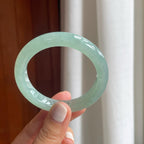 糯冰晴底翡翠平安镯（52mm）（yc249161）