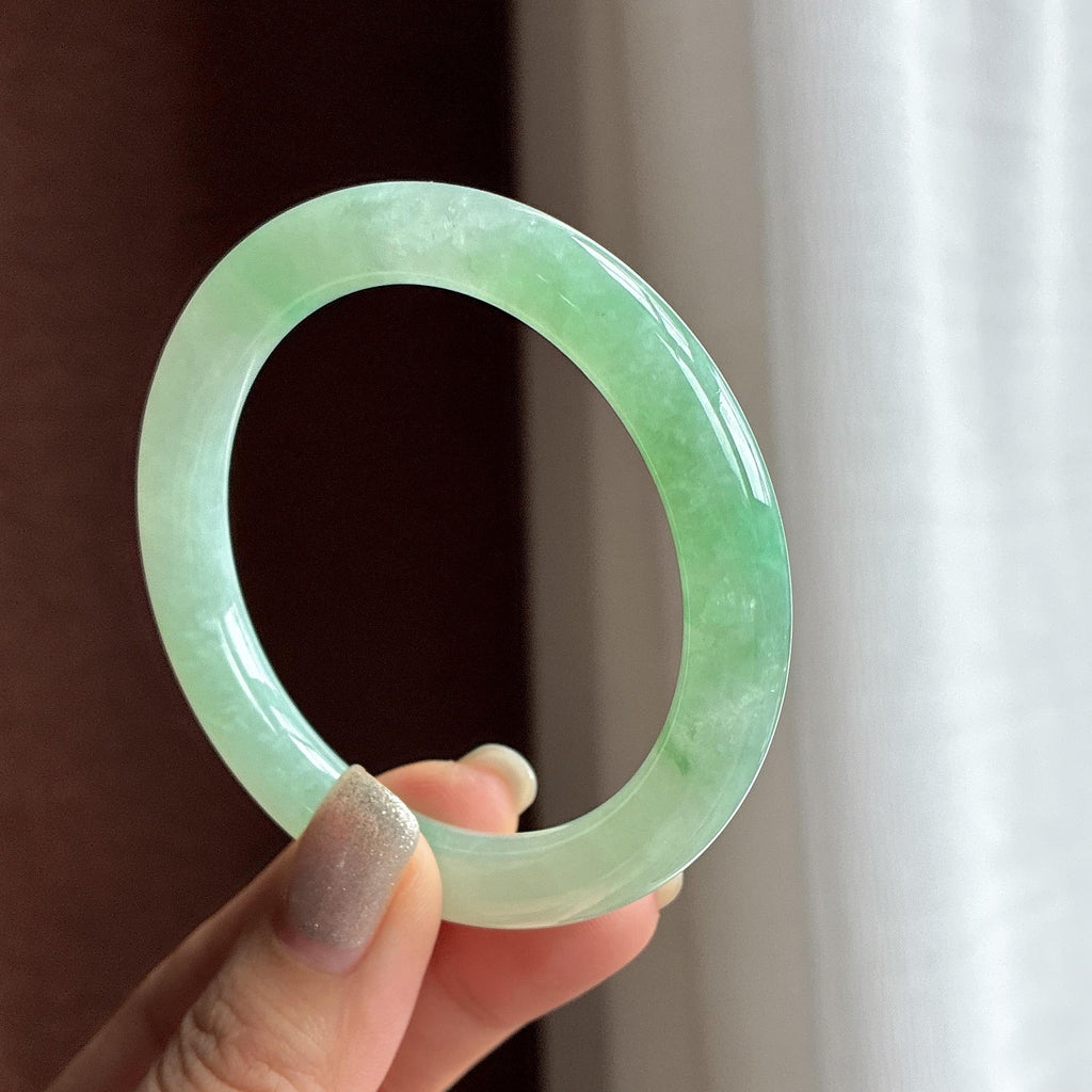 小圈口 糯冰带色圆条手镯 53圈（yc765696）