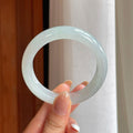 糯冰白月光翡翠平安镯（54mm)（yc374247）