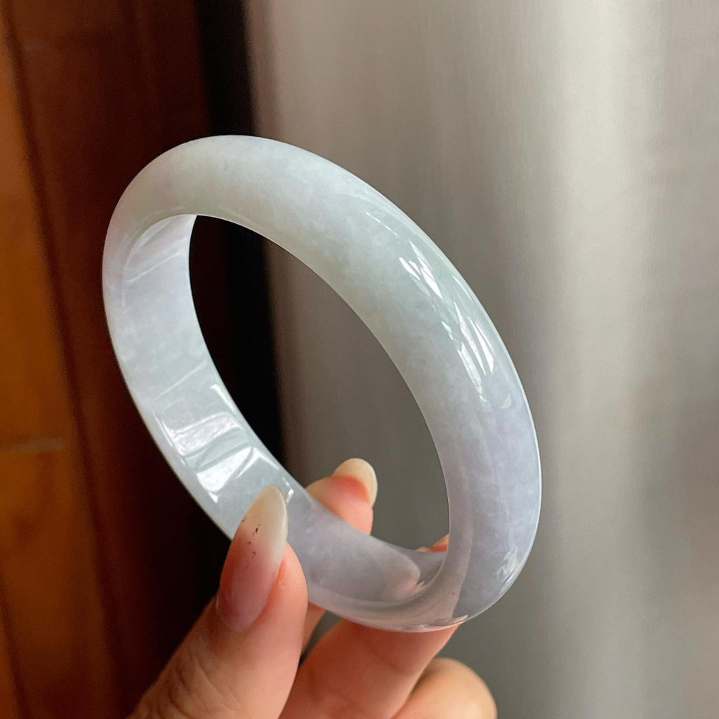 糯冰种带底色翡翠平安镯（57.7mm）（yc217399）