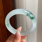 冰种飘花翡翠平安镯（55mm）（yc206757）
