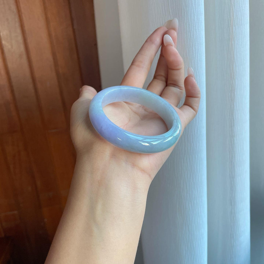 糯冰淡紫罗兰翡翠平安镯（53.3mm）（yc266490）