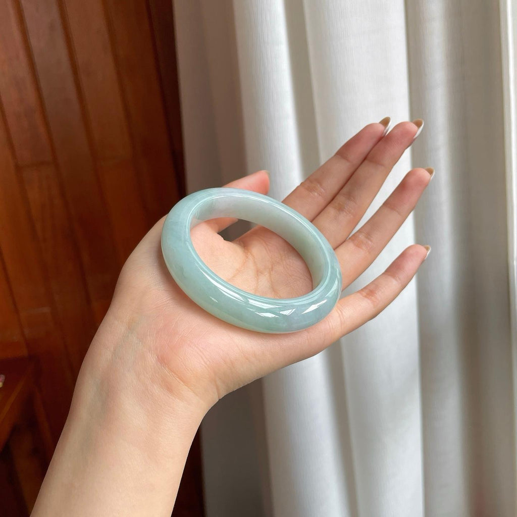 糯冰晴水翡翠平安镯（54.7mm)（yc373945）