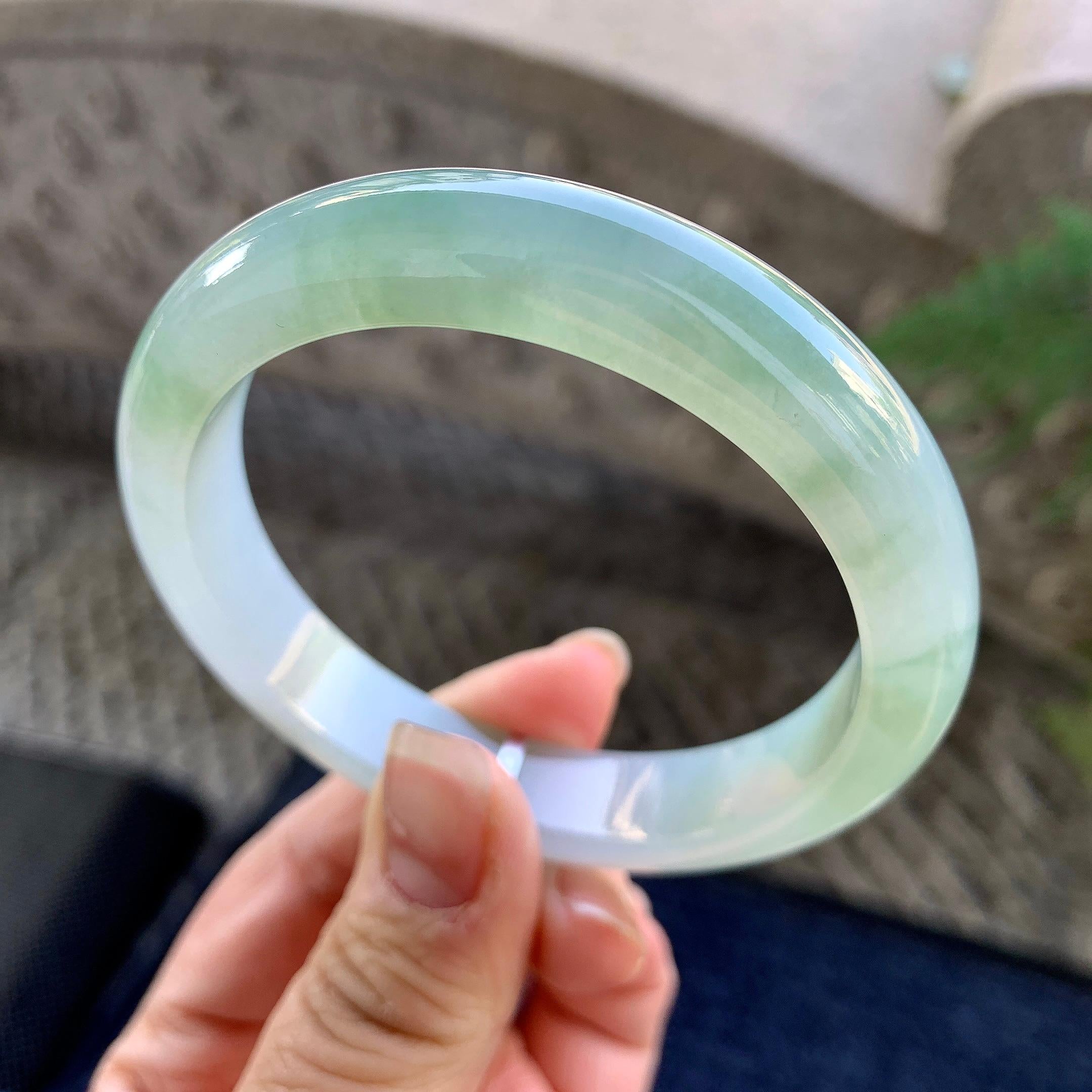 糯冰种晴水平安镯（57.4mm）（yc305693）