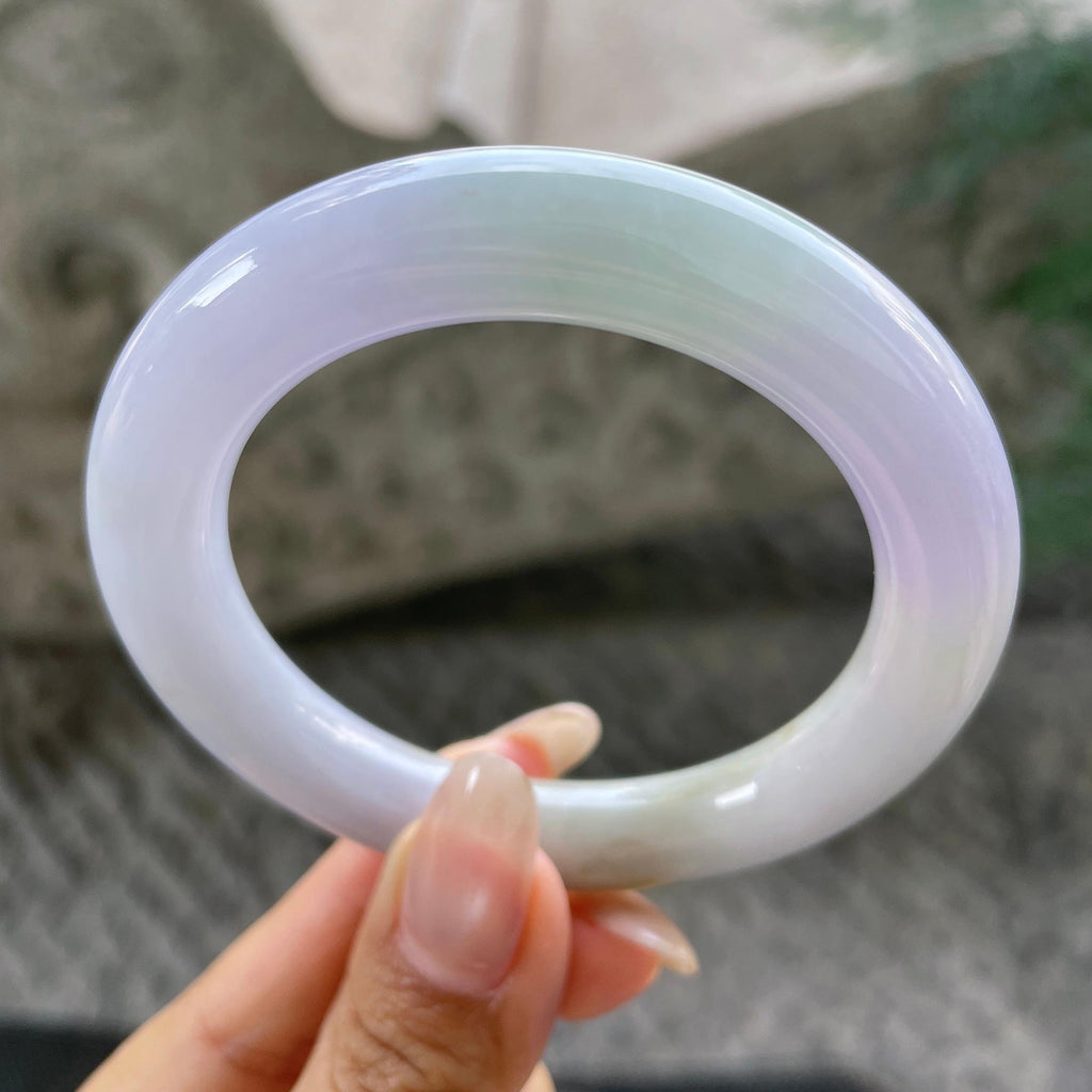 细糯种多彩圆条手镯54圈    天然缅甸A货翡翠（yc351370）