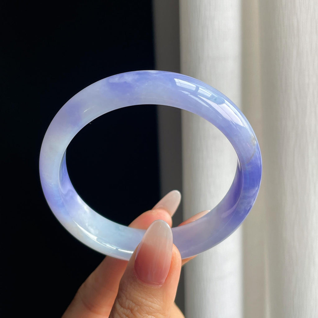 糯冰紫罗兰飘花翡翠平安镯（57.5mm）（yc294865）