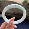 细糯种飘蓝花正圈平安镯  60.2圈口  天然缅甸A货翡翠（yc441138）