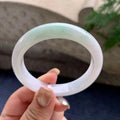 细糯种飘淡绿正圈平安镯  54.3圈口  天然缅甸A货翡翠（yc423798）