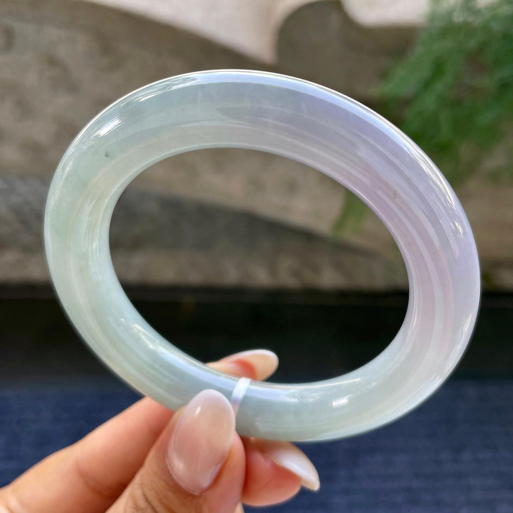 细糯种春彩圆条手镯     55.3圈     天然缅甸A货翡翠（yc408841）