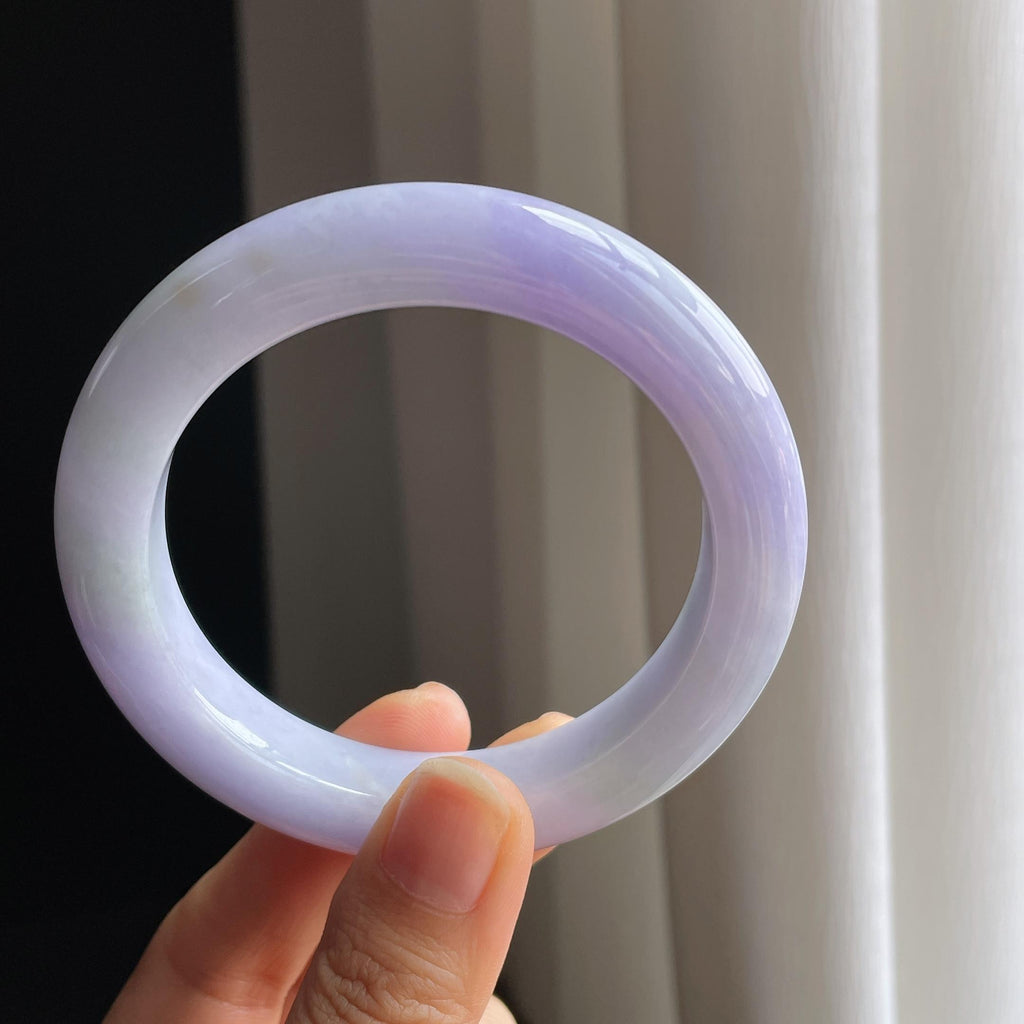 糯冰春带彩翡翠平安镯（58.5mm）（yc345506）