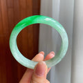 糯冰带色翡翠平安镯（53.8mm)（yc342188）