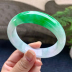 细糯种飘阳绿宽版轮胎手镯（59.8mm）（yc253725）