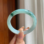 糯冰飘花翡翠平安镯（57.3mm)（yc416963）