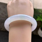 糯冰种淡春彩圆条手镯（57.6mm）（yc272117）