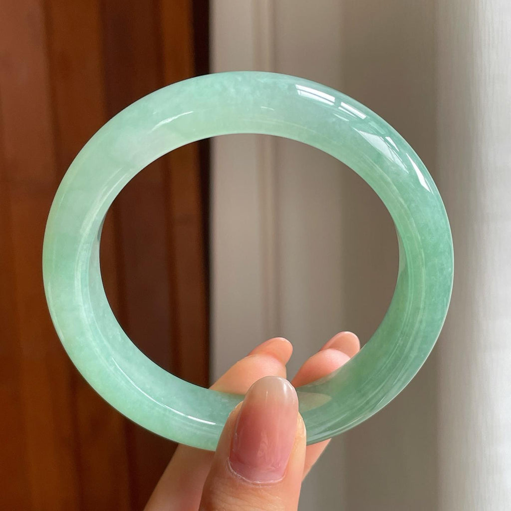 冰种晴底翡翠平安镯（57.5mm）（yc342968）