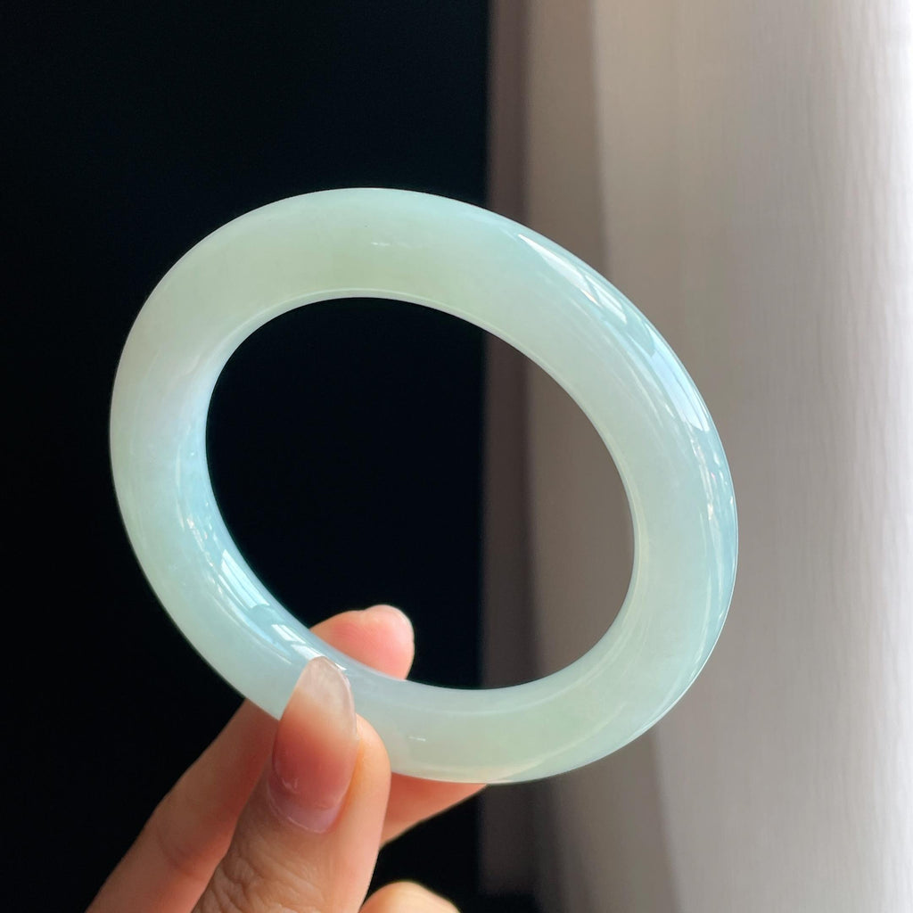冰种晴底翡翠圆条手镯（56.2mm)（yc323766）