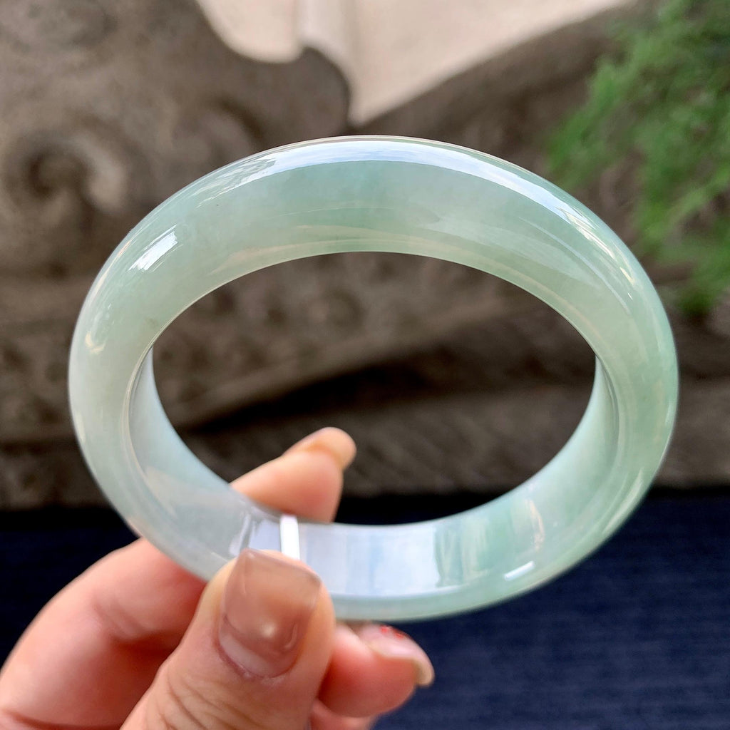 细糯种晴底宽版轮胎手镯 57.2圈口 天然缅甸A货翡翠（yc357742）
