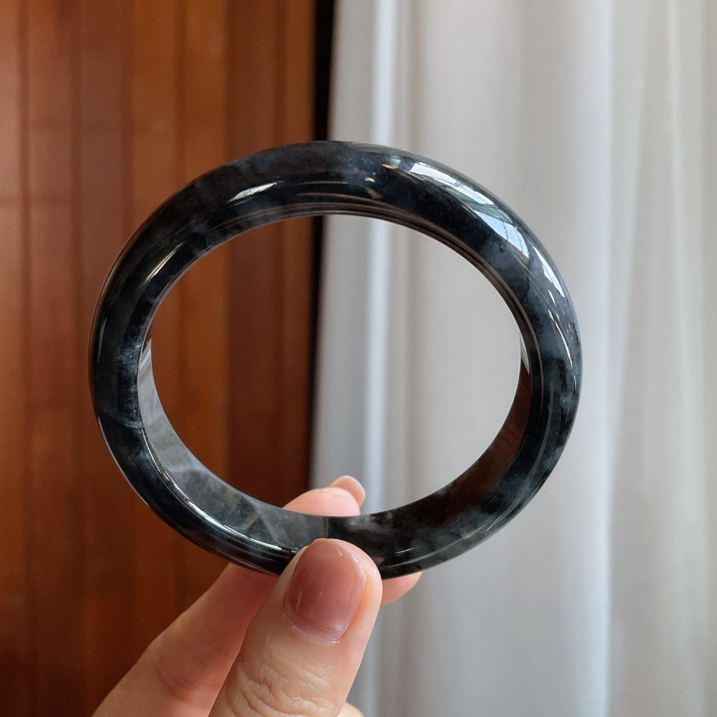 糯种乌鸡翡翠平安镯（61mm）（yc284630）