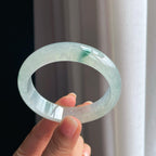 冰种飘花翡翠平安镯（57.5mm）（yc378059）