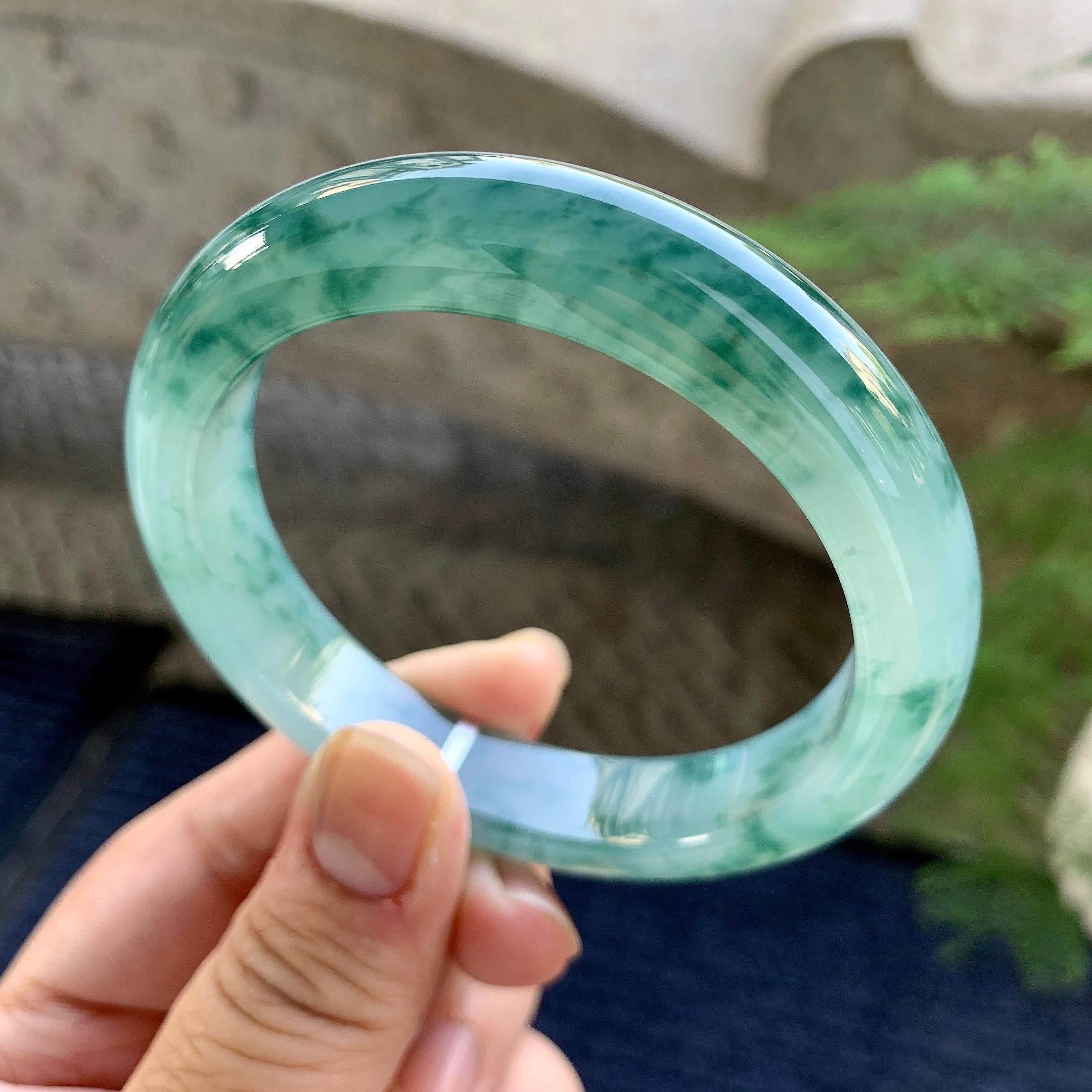 糯冰种平安镯（57.7mm）（yc249457）