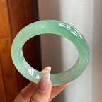 冰种晴底翡翠平安镯（55mm）（yc212544）
