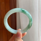 糯冰飘花翡翠平安镯（58mm)（yc313932）
