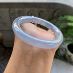 糯冰种紫罗兰圆条手镯（53mm）