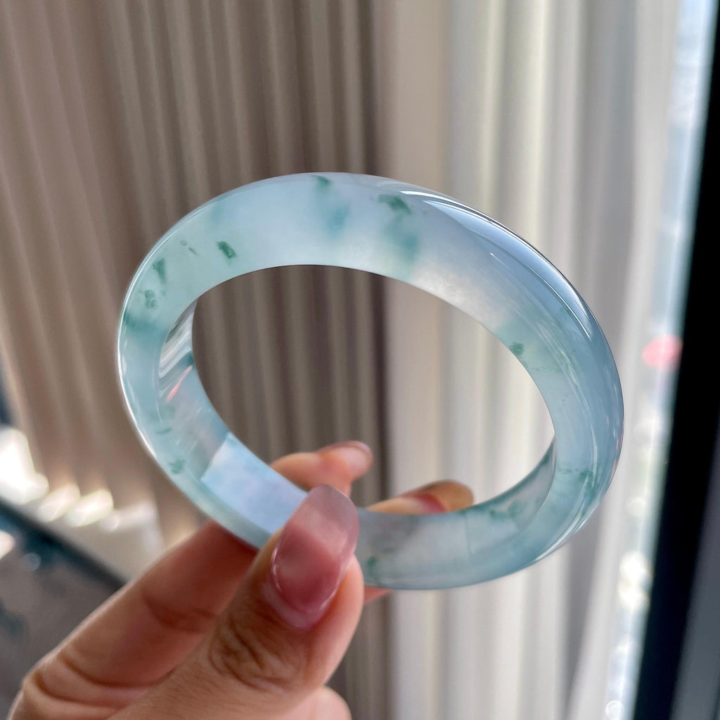 冰种飘花平安镯（56.8mm）（yc306460）