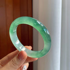 冰种湖水绿翡翠平安镯（54.5mm）（yc276510）