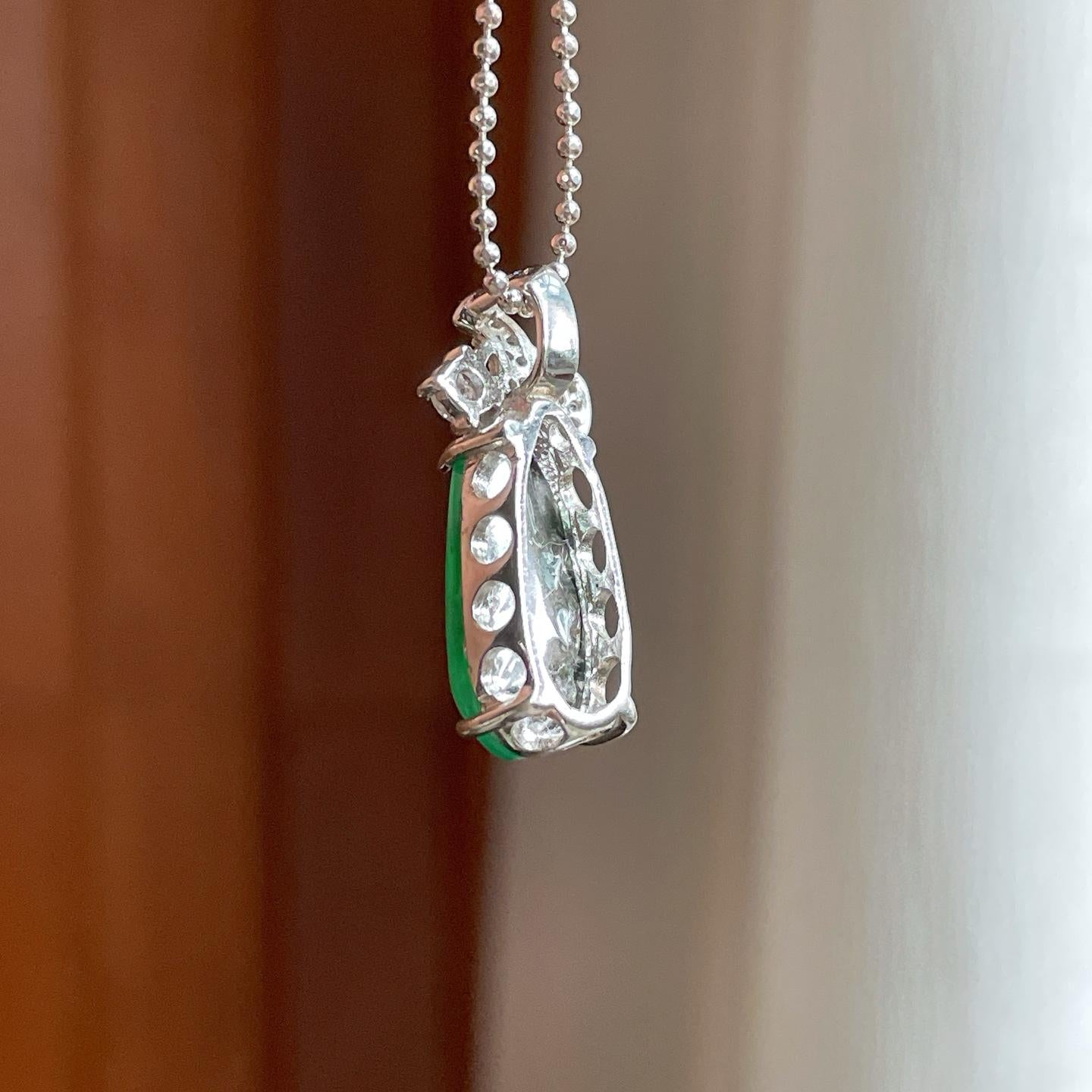 S925银镶冰种满绿翡翠豆子（yc352473）