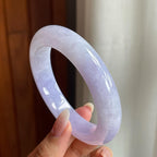 糯冰种紫罗兰翡翠平安镯（57mm）（yc204373）
