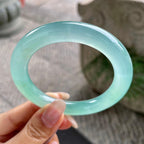 冰种晴水圆条手镯56.2圈     天然缅甸A货翡翠（yc351389）