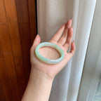 糯冰晴底飘花翡翠平安镯（55mm）（yc289666）